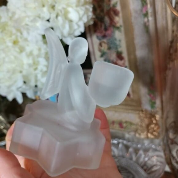 Vintage Milk Glass Angel Candle Holder - Picture 5 of 7